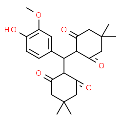 ChemSpider 2D Image | 2,2'-[(4-Hydroxy-3-methoxyphenyl)methylene]bis(5,5-dimethyl-1,3-cyclohexanedione) | C24H30O6