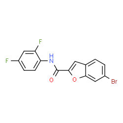 ChemSpider 2D Image | 6-Bromo-N-(2,4-difluorophenyl)-1-benzofuran-2-carboxamide | C15H8BrF2NO2