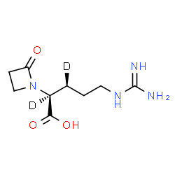 ChemSpider 2D Image | (2S,3S)-5-Carbamimidamido-2-(2-oxo-1-azetidinyl)(2,3-~2~H_2_)pentanoic acid | C9H14D2N4O3