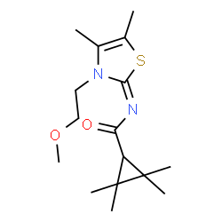 ChemSpider 2D Image | N-[(2E)-3-(2-Methoxyethyl)-4,5-dimethyl-1,3-thiazol-2(3H)-ylidene]-2,2,3,3-tetramethylcyclopropanecarboxamide | C16H26N2O2S