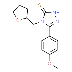 ChemSpider 2D Image | 5-(4-Methoxyphenyl)-4-(tetrahydrofuran-2-ylmethyl)-4H-1,2,4-triazole-3-thiol | C14H17N3O2S