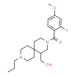 ChemSpider 2D Image | (2-Fluoro-4-methoxyphenyl)[1-(hydroxymethyl)-9-propyl-3,9-diazaspiro[5.5]undec-3-yl]methanone | C21H31FN2O3