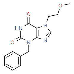 ChemSpider 2D Image | 3-Benzyl-7-(2-methoxy-ethyl)-3,7-dihydro-purine-2,6-dione | C15H16N4O3