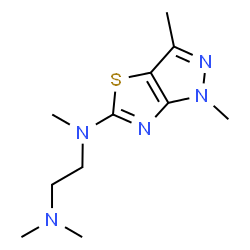 ChemSpider 2D Image | N-(1,3-Dimethyl-1H-pyrazolo[3,4-d][1,3]thiazol-5-yl)-N,N',N'-trimethyl-1,2-ethanediamine | C11H19N5S
