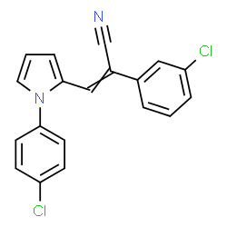ChemSpider 2D Image | 2-(3-Chlorophenyl)-3-[1-(4-chlorophenyl)-1H-pyrrol-2-yl]acrylonitrile | C19H12Cl2N2
