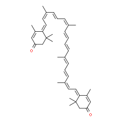 ChemSpider 2D Image | (6Z,6'E,8Z,8'Z,10E,10'E,12Z,12'E,14E,14'E)-4,4'-Didehydro-beta,beta-carotene-3,3'-dione | C40H50O2