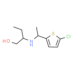 ChemSpider 2D Image | 2-{[1-(5-Chloro-2-thienyl)ethyl]amino}-1-butanol | C10H16ClNOS