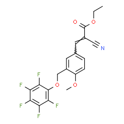 ChemSpider 2D Image | Ethyl (2E)-2-cyano-3-{4-methoxy-3-[(pentafluorophenoxy)methyl]phenyl}acrylate | C20H14F5NO4