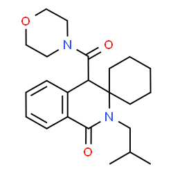 ChemSpider 2D Image | 2'-Isobutyl-4'-(4-morpholinylcarbonyl)-2'H-spiro[cyclohexane-1,3'-isoquinolin]-1'(4'H)-one | C23H32N2O3