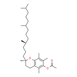 ChemSpider 2D Image | (2R)-2,5,7,8-Tetramethyl-2-[(4R)-4,8,12-trimethyltridecyl]-3,4-dihydro-2H-chromen-6-yl acetate | C31H52O3