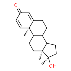 ChemSpider 2D Image | (8xi,9xi,14xi,17alpha)-17-Hydroxy-17-methylandrosta-1,4-dien-3-one | C20H28O2