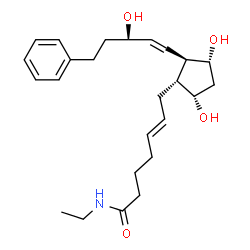 ChemSpider 2D Image | (5E)-7-{(1R,2R,3R,5S)-3,5-Dihydroxy-2-[(3R)-3-hydroxy-5-phenyl-1-penten-1-yl]cyclopentyl}-N-ethyl-5-heptenamide | C25H37NO4