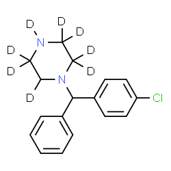 ChemSpider 2D Image | 1-[(4-Chlorophenyl)(phenyl)methyl](2,2,3,3,4,5,5,6-~2~H_8_)piperazine | C17H11D8ClN2