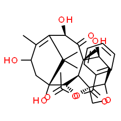 ChemSpider 2D Image | (2alpha,5beta,7beta,10beta)-4-Acetoxy-1,7,10,13-tetrahydroxy-9-oxo-5,20-epoxytax-11-en-2-yl benzoate | C29H36O10