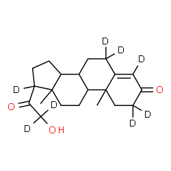 ChemSpider 2D Image | 21-Hydroxy(2,2,4,6,6,17,21,21-~2~H_8_)pregn-4-ene-3,20-dione | C21H22D8O3