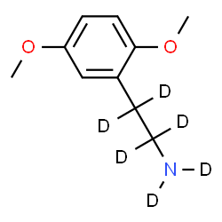 ChemSpider 2D Image | 2-(2,5-Dimethoxyphenyl)(~2~H_4_)ethan(~2~H_2_)amine | C10H9D6NO2
