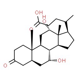 ChemSpider 2D Image | (5alpha,7alpha,12alpha,20S)-7,12-Dihydroxy-3-oxocholan-24-oic acid | C24H38O5