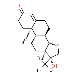 ChemSpider 2D Image | (17beta)-17-Hydroxy-17-(~2~H_3_)methylandrost-4-en-3-one | C20H27D3O2