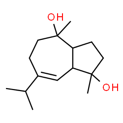 ChemSpider 2D Image | 7-Isopropyl-1,4-dimethyl-1,2,3,3a,4,5,6,8a-octahydro-1,4-azulenediol | C15H26O2