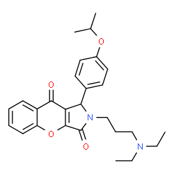 ChemSpider 2D Image | 2-[3-(Diethylamino)propyl]-1-(4-isopropoxyphenyl)-1,2-dihydrochromeno[2,3-c]pyrrole-3,9-dione | C27H32N2O4
