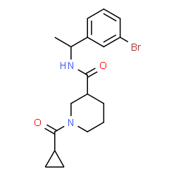 ChemSpider 2D Image | N-[1-(3-Bromophenyl)ethyl]-1-(cyclopropylcarbonyl)-3-piperidinecarboxamide | C18H23BrN2O2