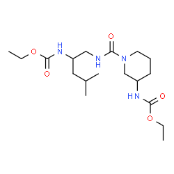 ChemSpider 2D Image | Ethyl [1-({2-[(ethoxycarbonyl)amino]-4-methylpentyl}carbamoyl)-3-piperidinyl]carbamate | C18H34N4O5