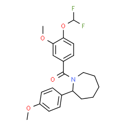 ChemSpider 2D Image | [4-(Difluoromethoxy)-3-methoxyphenyl][2-(4-methoxyphenyl)-1-azepanyl]methanone | C22H25F2NO4