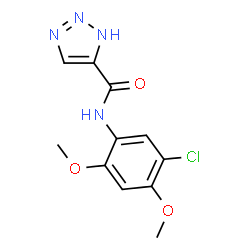 ChemSpider 2D Image | N-(5-Chloro-2,4-dimethoxyphenyl)-1H-1,2,3-triazole-4-carboxamide | C11H11ClN4O3