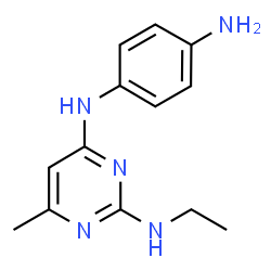 ChemSpider 2D Image | N4-(4-aminophenyl)-N2-ethyl-6-methylpyrimidine-2,4-diamine | C13H17N5