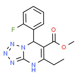 ChemSpider 2D Image | Methyl 5-ethyl-7-(2-fluorophenyl)-1,7-dihydrotetrazolo[1,5-a]pyrimidine-6-carboxylate | C14H14FN5O2