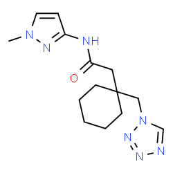 ChemSpider 2D Image | N-(1-Methyl-1H-pyrazol-3-yl)-2-[1-(1H-tetrazol-1-ylmethyl)cyclohexyl]acetamide | C14H21N7O