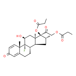 ChemSpider 2D Image | (11beta,13alpha,16alpha,17alpha)-9-Fluoro-11-hydroxy-16-methyl-3,20-dioxopregna-1,4-diene-17,21-diyl dipropanoate | C28H37FO7