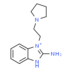 ChemSpider 2D Image | 2-Amino-3-[2-(1-pyrrolidinyl)ethyl]-1H-benzimidazol-3-ium | C13H19N4