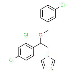 ChemSpider 2D Image | 1-{2-[(3-Chlorobenzyl)oxy]-2-(2,4-dichlorophenyl)ethyl}-1H-imidazole | C18H15Cl3N2O