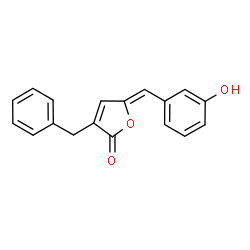 ChemSpider 2D Image | (5Z)-3-Benzyl-5-(3-hydroxybenzylidene)-2(5H)-furanone | C18H14O3