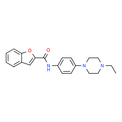 ChemSpider 2D Image | N-[4-(4-Ethyl-1-piperazinyl)phenyl]-1-benzofuran-2-carboxamide | C21H23N3O2