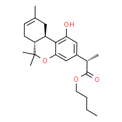 ChemSpider 2D Image | Butyl (2S)-2-[(6aR,10aR)-1-hydroxy-6,6,9-trimethyl-6a,7,10,10a-tetrahydro-6H-benzo[c]chromen-3-yl]propanoate | C23H32O4