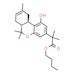 ChemSpider 2D Image | Butyl 2-[(6aR,10aR)-1-hydroxy-6,6,9-trimethyl-6a,7,10,10a-tetrahydro-6H-benzo[c]chromen-3-yl]-2-methylpropanoate | C24H34O4