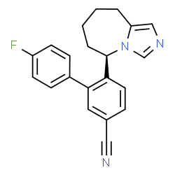ChemSpider 2D Image | 4'-Fluoro-6-[(5R)-6,7,8,9-tetrahydro-5H-imidazo[1,5-a]azepin-5-yl]-3-biphenylcarbonitrile | C21H18FN3