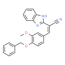 ChemSpider 2D Image | (2Z)-2-(1H-Benzimidazol-2-yl)-3-[4-(benzyloxy)-3-methoxyphenyl]acrylonitrile | C24H19N3O2
