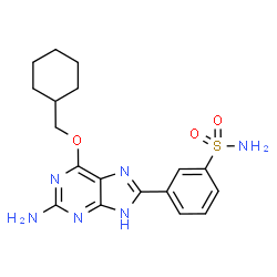 ChemSpider 2D Image | 3-[2-Amino-6-(cyclohexylmethoxy)-3H-purin-8-yl]benzenesulfonamide | C18H22N6O3S