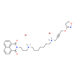 ChemSpider 2D Image | N-[4-(4,5-Dihydro-1,2-oxazol-3-yloxy)-2-butyn-1-yl]-N'-[3-(1,3-dioxo-1H-benzo[de]isoquinolin-2(3H)-yl)propyl]-N,N,N',N'-tetramethyl-1,7-heptanediaminium dibromide | C33H46Br2N4O4