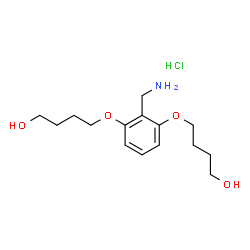 ChemSpider 2D Image | 4,4'-{[2-(Aminomethyl)-1,3-phenylene]bis(oxy)}di(1-butanol) hydrochloride (1:1) | C15H26ClNO4