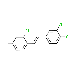 ChemSpider 2D Image | 1,2-Dichloro-4-[(E)-2-(2,4-dichlorophenyl)vinyl]benzene | C14H8Cl4