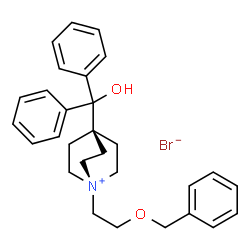 ChemSpider 2D Image | 1-[2-(Benzyloxy)ethyl]-4-[hydroxy(diphenyl)methyl]-1-azoniabicyclo[2.2.2]octane bromide | C29H34BrNO2