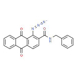 ChemSpider 2D Image | 1-Azido-N-benzyl-9,10-dioxo-9,10-dihydro-2-anthracenecarboxamide | C22H14N4O3