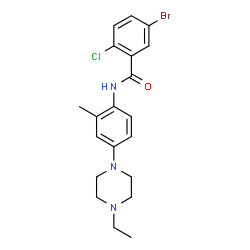 ChemSpider 2D Image | 5-Bromo-2-chloro-N-[4-(4-ethyl-1-piperazinyl)-2-methylphenyl]benzamide | C20H23BrClN3O