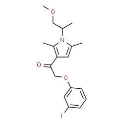 ChemSpider 2D Image | 2-(3-Iodophenoxy)-1-[1-(1-methoxy-2-propanyl)-2,5-dimethyl-1H-pyrrol-3-yl]ethanone | C18H22INO3