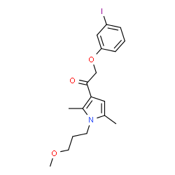 ChemSpider 2D Image | 2-(3-Iodophenoxy)-1-[1-(3-methoxypropyl)-2,5-dimethyl-1H-pyrrol-3-yl]ethanone | C18H22INO3