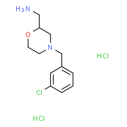 ChemSpider 2D Image | 1-[4-(3-Chlorobenzyl)-2-morpholinyl]methanamine dihydrochloride | C12H19Cl3N2O